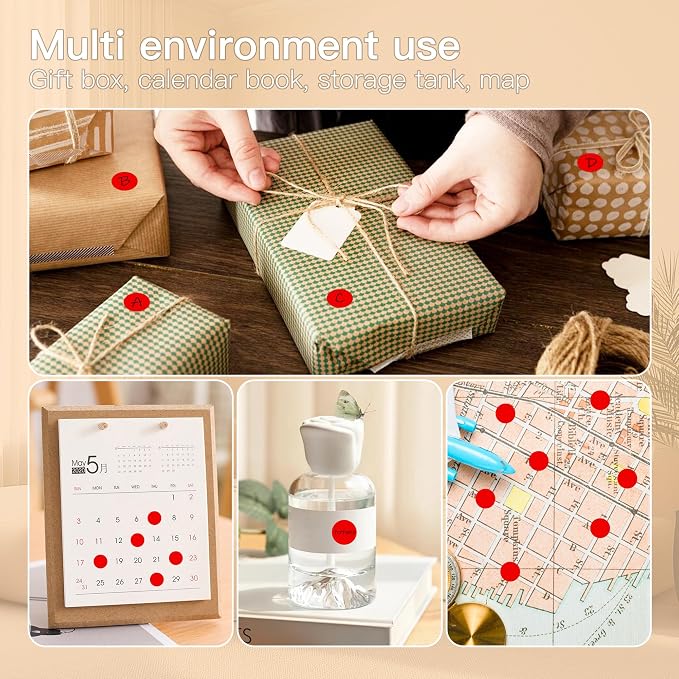 PARLAIM 1/2 Inch Circle Sticker Labels,1000 Stickers Round Color Coding Circle Dots Stickers,Roll Dot Stickers Label for Office Home Office(Red)