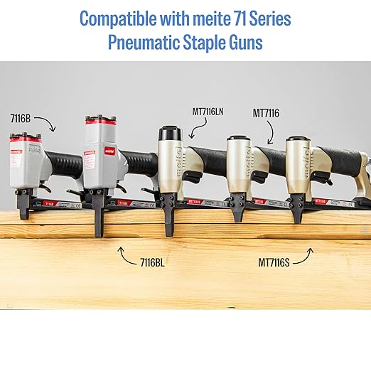 meite 22 Gauge 71 Series 3/8" Crown Wide 5/8" Leg Length Galvanized Staples for Upholstery Stapler 10,020 PCS/Box (5 Boxes)