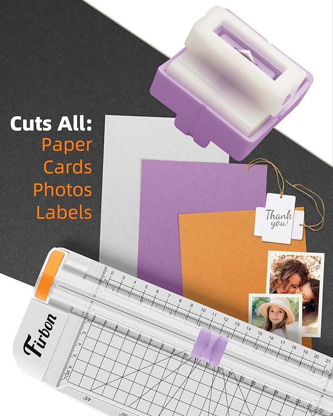 Firbon 5 Piece Purple Refill Blades for Paper Cutter, Spring-Loaded Safeguard Design Replacement Blade for Paper Trimmers