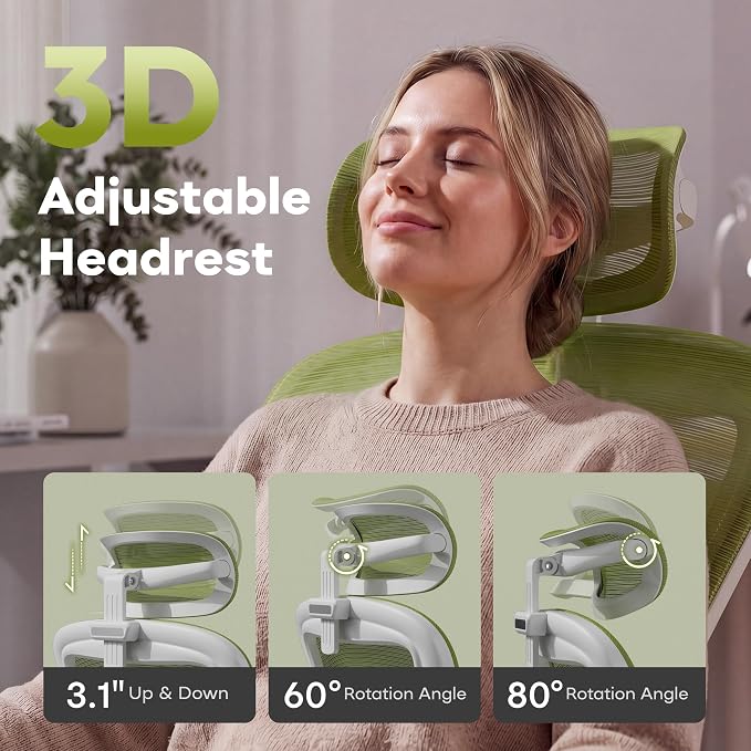 Ergonomic Office Chair with Memory Foam Seat, Computer Desk Chair | 3.5" Memory Foam Cushion, 3D Adjustable Headrest, Lumbar Support, Flip-Up Armrests, Breathable Mesh, 330LBS Weight Capacity