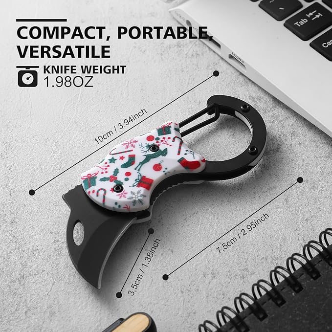 Small Pocket Knife for Women Men，Cute Box Cutter，Folding Utility Knife with 1.38''Sharp Blade，Mini EDC Knives for Everyday Carry,Ideal Gifts for Men and Women（Christmas Gifts）