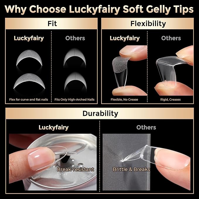 Medium Almond Nail Tips, 504pcs Soft Gel Pre-Filed Acrylic Almond Fake Nails, Half Matte Full Cover Clear Press on Flase Nail Tips for Nail Extension Home DIY 12 Sizes