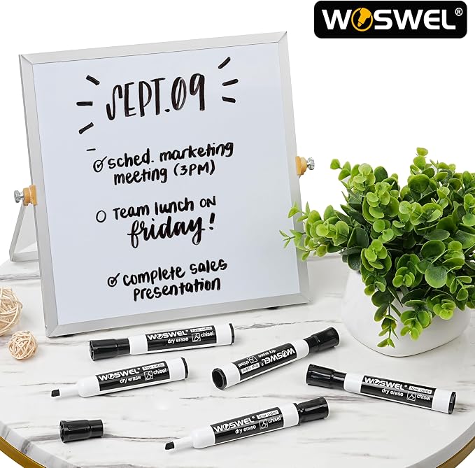 WOSWEL Dry Erase Markers Bulk, Chisel Tip, 50 Black Thick Whiteboard Markers for Teachers, Classroom, Office & Home Use (Pack of 2)