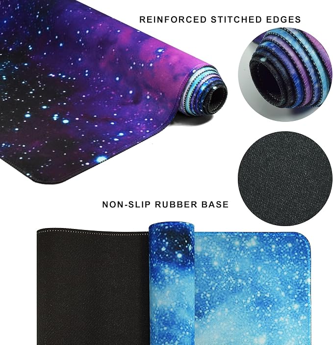 Mydours 63 x 32 inch Gaming Mouse Pad Extra Large Full Desk Pad Universe | Large XXL nonslip Desks Pad, Smooth Fabric & Rubber Mouse Mat, blotter matt Extended Desk Mat for Gaming, Office and Working