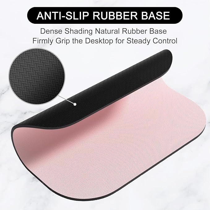 Hsurbtra Mouse Pad, Premium-Textured Small Square Mousepad 8 x 9 Inch Pink, Thick 3 mm Anti-Slip Waterproof Rubber Pretty Cute Computer Mat for Office Home Gaming Laptop Men Women Kids