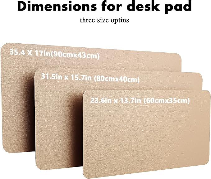 YSAGi Double-Sided Desk Pad, 35.4"x17"Leather Desk Mat, Eco Cork Desk Pad Protector,Large Mouse Pad,Waterproof Desk Blotter for Office/Home(Apricot)