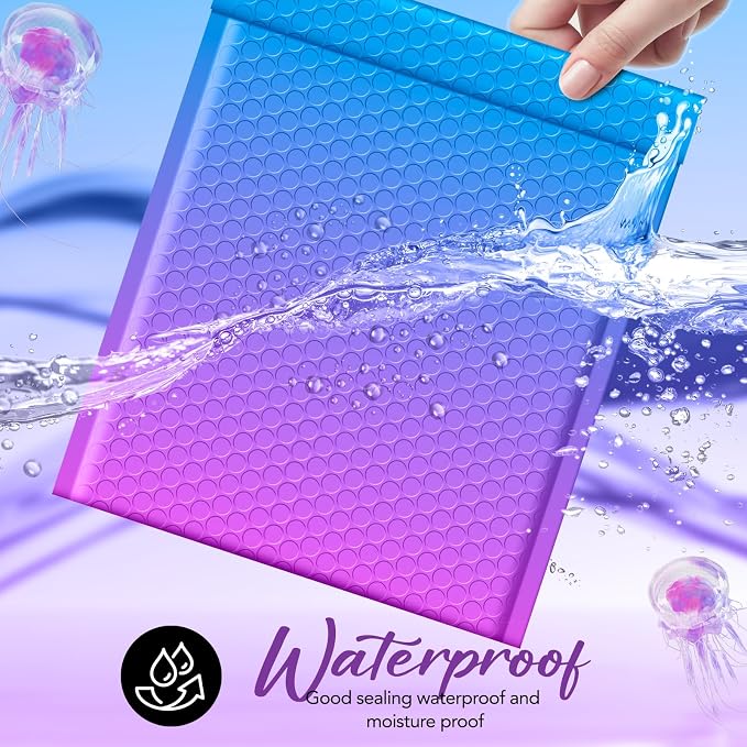 Fuxury Bubble Mailers 8.5x12" 240 Pack Padded Envelopes Usable Size 8.5x11" | Thick Mailing Envelopes Bubble Opaque Padded Mailers Shipping Bags for Mailing Jewelry Makeup Small Business #2 BluePurple