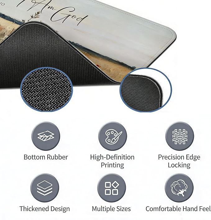 Christian Desk Mat Bible Flroal Mouse Pad for Desktop 31.5x11.8 | PSALM 46:10, Religious Mouse Pad for Desk, Jesus Aesthetic Desktop Mats for Desk, Bible Office Decoration for Women