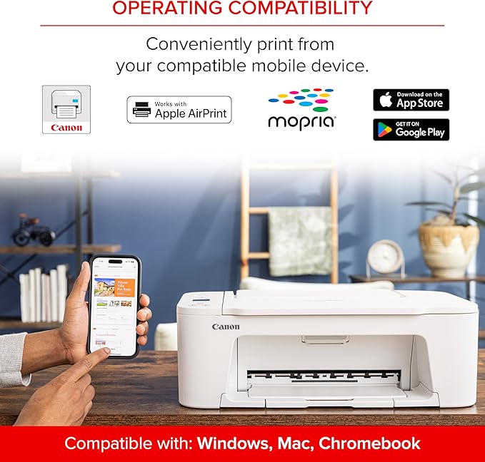 Canon PIXMA TS3720 Wireless All-in-One Printer for Basic Home Printing, White