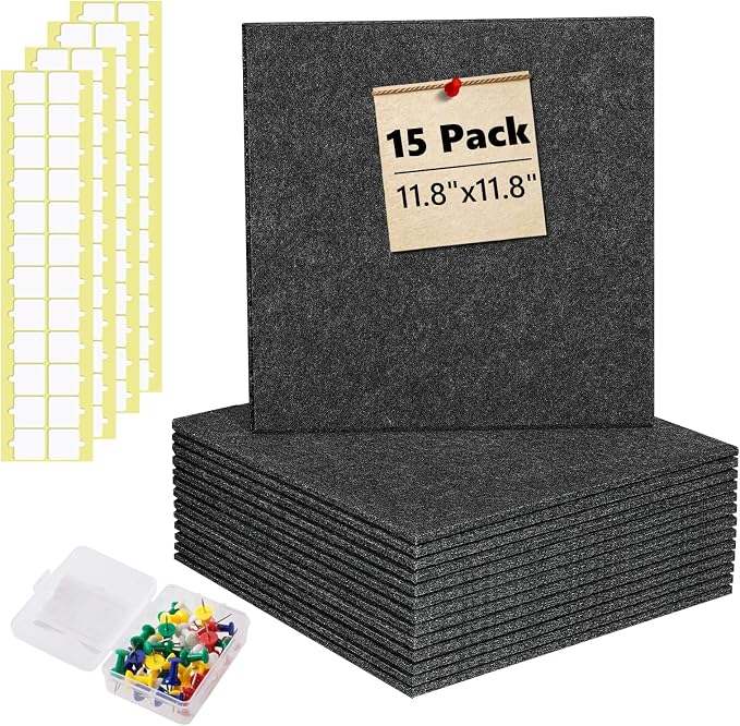 Large Bulletin Board 59" X 36" Cork Boards for Wall Alternative 15 Pack Grey Non-Stripe Felt Bulletin Board 96 Safe Adhesive 35 Push Pins for Office School Home Room Decor