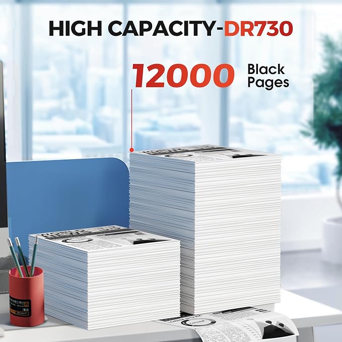 SUDLTO Compatible DR730 DR-730 (Not Toner) | Replacement for Brother Drum DR730 for with MFC-L2750DW HL-L2370DW MFC-L2710DW HL-L2350DW DCP-L2550DW Printer (2 Pack, Black)