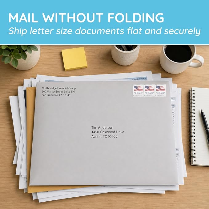 Blue Summit Supplies 100 9" x 12" Gray Kraft Clasp Envelopes, Gummed | 28lb gray kraft, clasp and gummed, reusable, for mailing documents, photos, catalogs, letter-size papers
