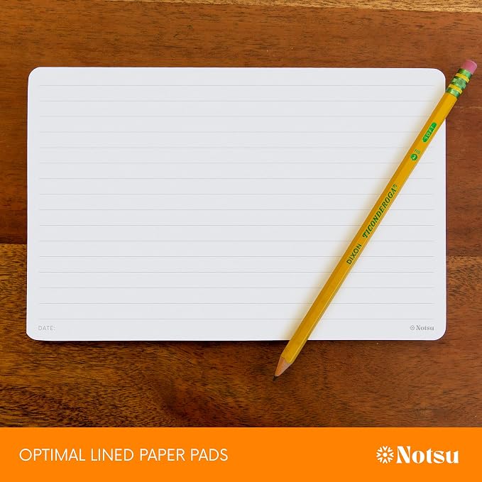 Lined Desk Notepad 2 Pack | Minimalist Ruled Memo Mouse Pads with Premium Thick Paper, Small 5.5" x 8.5"
