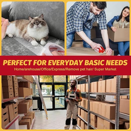 Heavy Duty Packing Tape for Moving Boxes and Packaging Supplies, 6/12/18/24 Rolls Clear Moving Tape with Dispenser and Utility Knife, 1.89in. X65yd, Mailing and Moving Supplies (12)