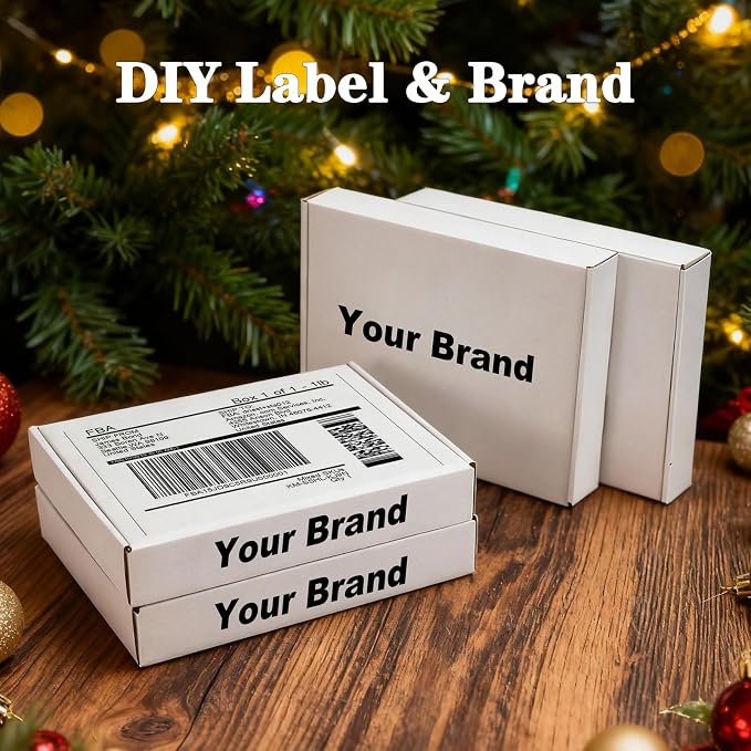 WIFTREY 20 Pack 12x9x2 Shipping Boxes, White 12 x 9 x 2 Corrugated Cardboard Box for Packaging Small Business, Moving, Literature Mailing