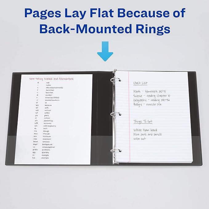 Avery Durable View 3 Ring Binder, 2" Slant Ring, 1 White Binder | For Daily School, Home and Office Use, DuraHinge Tear-Resistant Spine, DuraEdge Split-Resistant Sides, Clear Cover Overlays