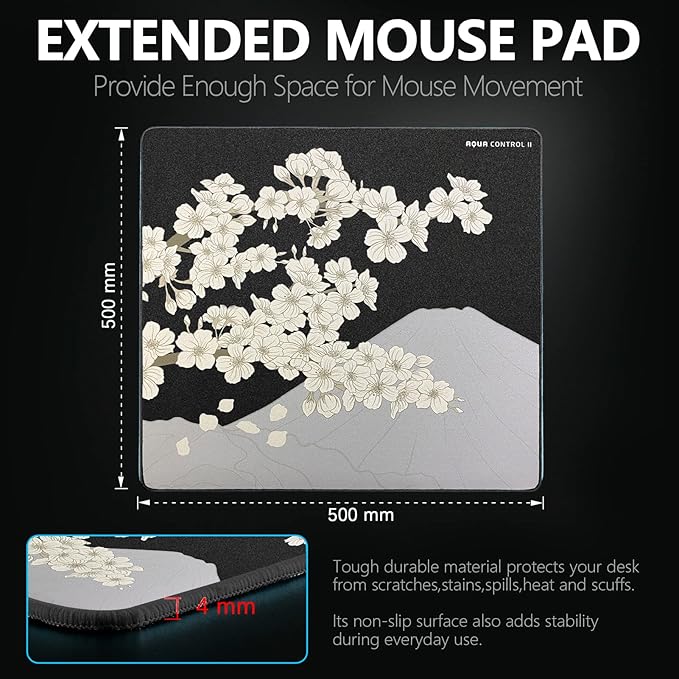 X-Raypad Aqua Control 2 Gaming Mouse Pad, Ultra-High Precision Mouse Pad with Perfect Speed and Control Capability, Consistent X and Y Glide, Designed for Fps Players with Low DPI Requirements