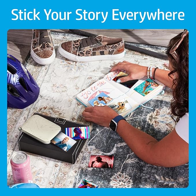 HP Sprocket Select 2.3x3.4 Instant Photo Printer, Print Pictures on Zink Sticky-Backed Paper from Your iOS & Android Device, Portable Printer for Home Use and Travel, Eclipse