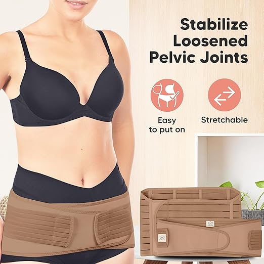 3 in 1 Postpartum Support Recovery Wrap - Belly Band, After Birth Brace, Slimming Girdles, Body Shaper Waist Shapewear, Post Surgery Pregnancy Support Band (Dusty Plum, M/L)
