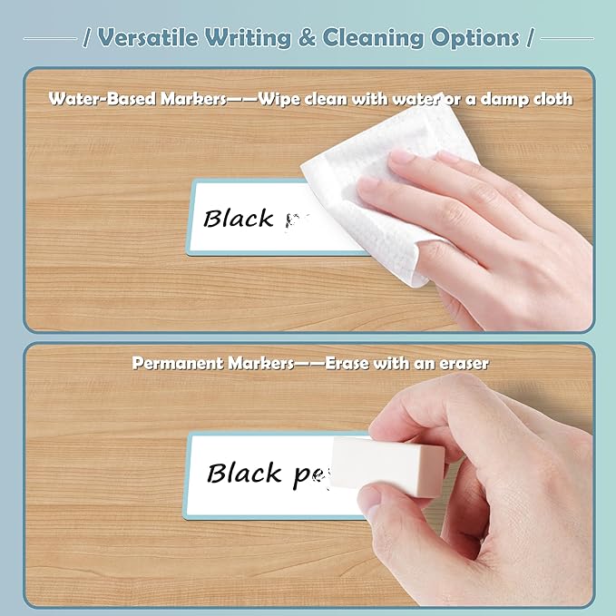 PPB Dry Erase Labels Sticky Notes for Containers, Reusable Waterproof Removable Stickers for Storage Bins, Freezer, Kitchen, Classroom, Whiteboard, All Purpose Use (1.2”x 2”, Multicolor, 120 Dots)