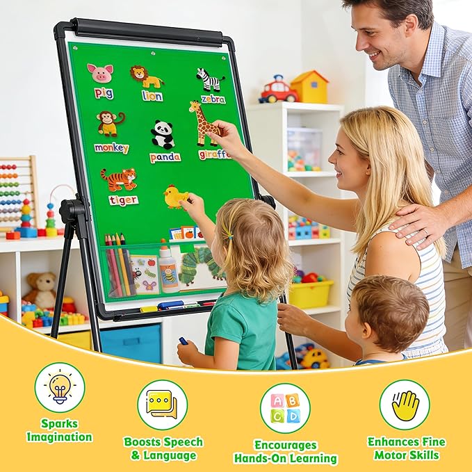 Felt Board for Toddlers, 24"x36" Felt Board for Wall | Includes 30 Self Adhesive Dots Perfect for Learning, Organization, and Creative Play | Classroom Must Haves School Supplies for Teachers