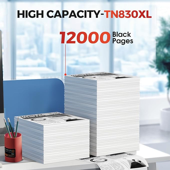 TN830XL Toner for Brother Printer DCP-L2640DW HL-L2460DW TN830 4 Pack Black | Compatible for Brother TN830XL Toner Cartridge 830XL Toner use with HL-L2405W MFC-L2820DW HL-L2400D HL-L2480DW Laser Printer