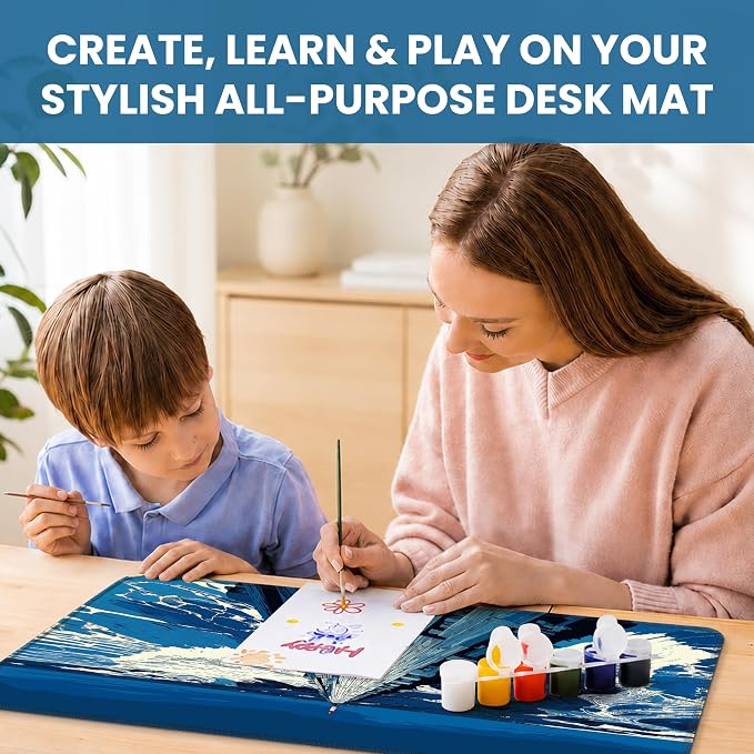 Aesthetic Desk Mat, Cute Coastal Pier Desk Pad Protector for Work & Decor, 31.5" x 11.8", Pretty Non-Slip Extended Mouse Pad for Office or Home