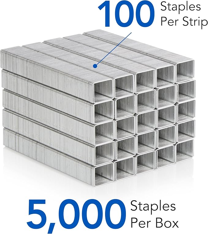 Swingline Staples, Heavy Duty, 3/8" Length, 60 Sheet Capacity, 100/Strip, 5000/Box, 1 Pack (79398)