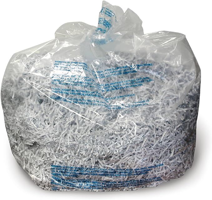 GBC Swingline Shredder Bags, 6-8 Gallon, Plastic, For 60X/80X/100X/200X/100M, 100/Box (1765016)