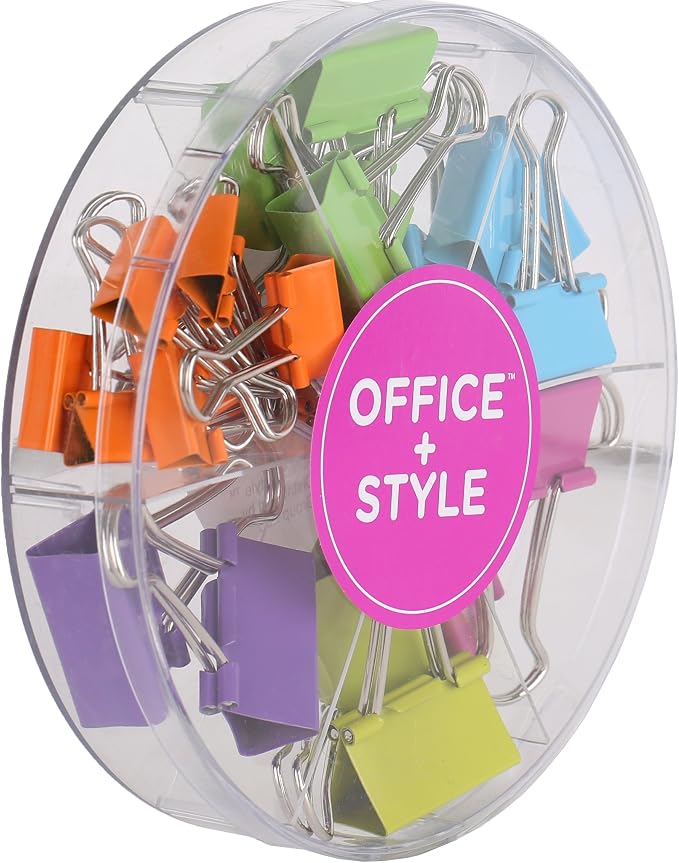 Colored Binder Clips, Assorted Size, 26 Pieces, Small (Pack of 2)