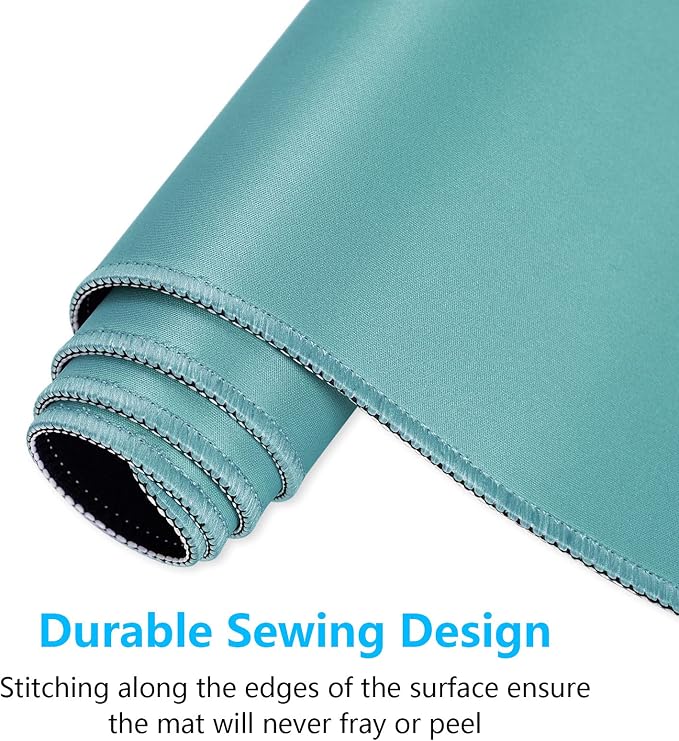 Dapesuom Large Gaming Mouse Pad, Extended Mouse Mat with Stitched Edges, Full Size Keyboard Pad with Non-Slip Base, Big XXL Computer Desk Mats for Gamer, Laptop, Office, 35.5 x 15.7in, Green