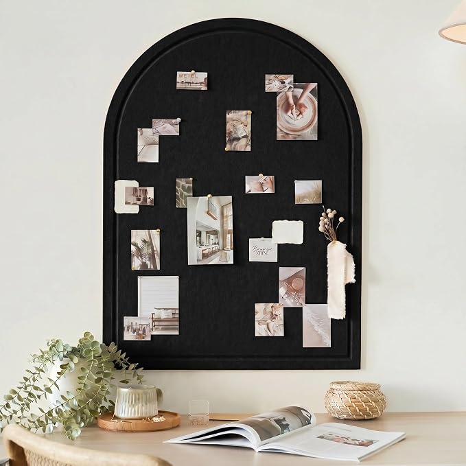 Large Arched Felt Bulletin Board - Cork Board Alternative for Wall Decor | Stylish 21.5 X 17 Bulletin Set with Pins - Perfect to Display Your Photos in the Office