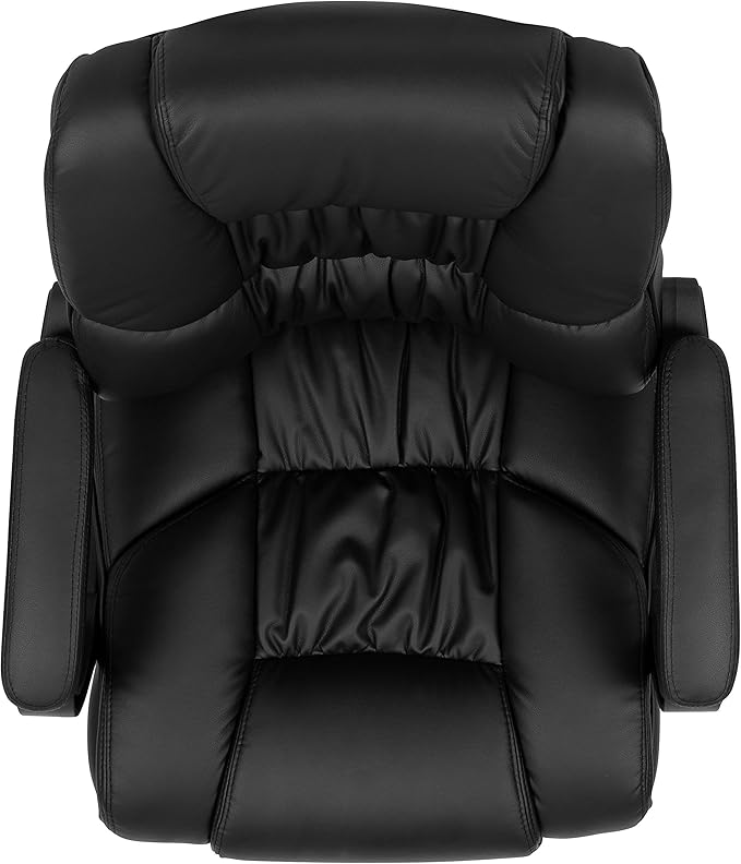 Flash Furniture Fundamentals Big & Tall Swivel LeatherSoft Office and Gaming Chair, Ergonomic Office Chair with Padded Armrests and Adjustable Height, Black