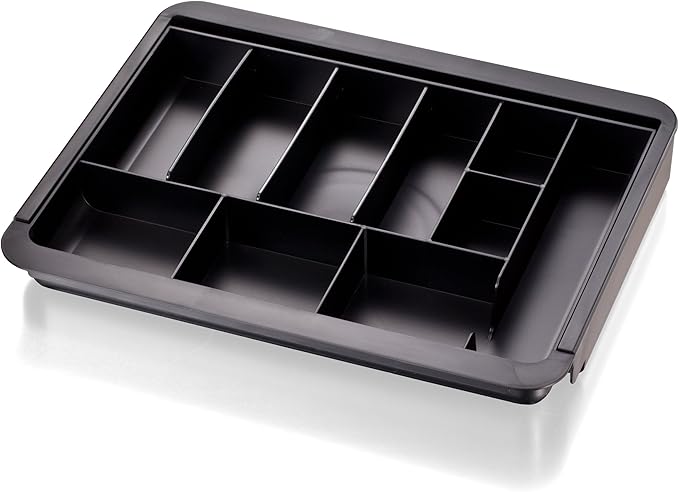 Officemate Recycled Expandable Drawer Tray, 10 3/8 W - 16 W, Black (26372)