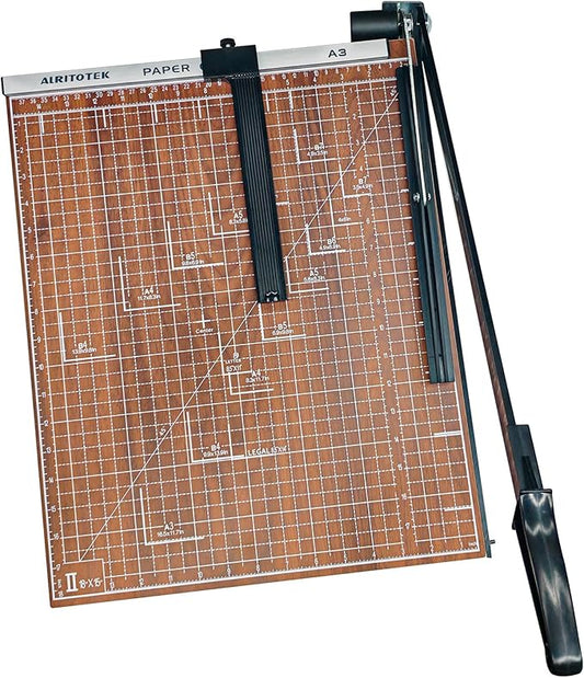 A3 Guillotine Paper Cutter Trimmer, 18" Wood Paper Trimmer for Office and Crafts, 10 Sheets Capacity