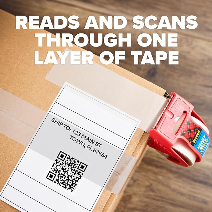 Scotch Heavy Duty Recycled Packaging Tape, Shipping and Packing Tape, 1.88 in x 800 in, 6 Rolls with Dispensers, Red
