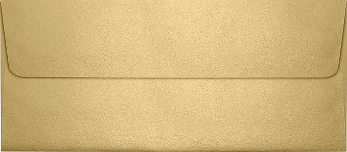 LUXPaper #10 Business Envelopes | Peel & Press | 4 1/8" x 9 1/2" | Blonde Metallic | 80lb. Text | 50 Qty