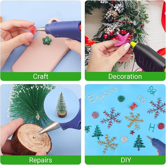 Green Hot Glue Sticks Full Size, 36 Pack Sealing Wax Sticks for Stamp Seals Crafting DIY Art Gluing Project Car Dent Repair Sealing, 4" Long x 0.43" Dia