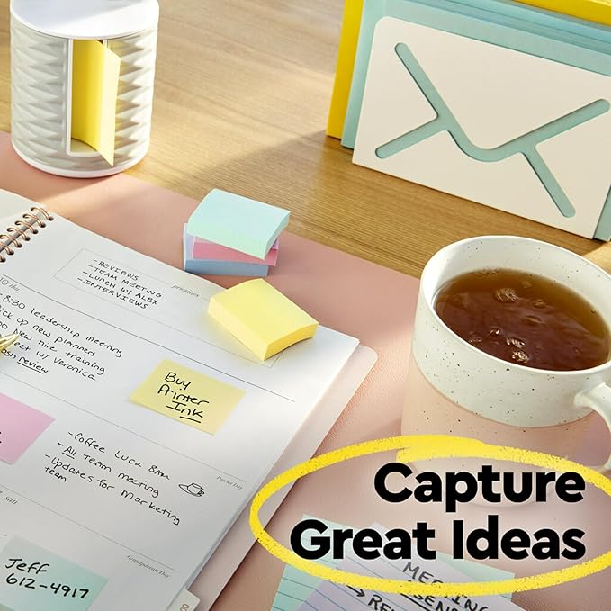 Post-it Notes, 3x3 in, 6 Pads, America's #1 Favorite Sticky Notes, Canary Yellow, Clean Removal, Recyclable (630-6PK)