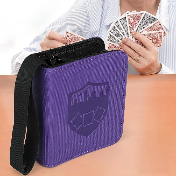 GERMUN Mini Card Binder 1 Pocket, 80 Pockets Trading Card Binder, Premium Small 2 Pocket Trading Card Collection Album Folder with 40 Sleeves Double Sided - Gifts for Kids (Purple)