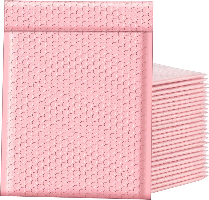 Famagic Bubble Mailers 8.5x12 Inch 25pc Light Pink Shipping Bags, Chic Packaging Bags For Small Business, Colored Padded Mailing Envelopes, Opaque Matte Self Seal Bubble Poly Mailers Bulk #2
