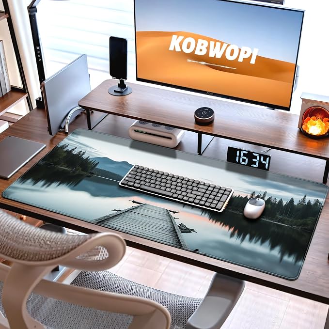 35.4 x 15.7 in, XXL Large Mouse Pad for Desk, Extended Keyboard Mouse Mat for Computer Office, Big Mouse pad with Stitched Edges, Gaming Pc-Beautiful View by The Lake