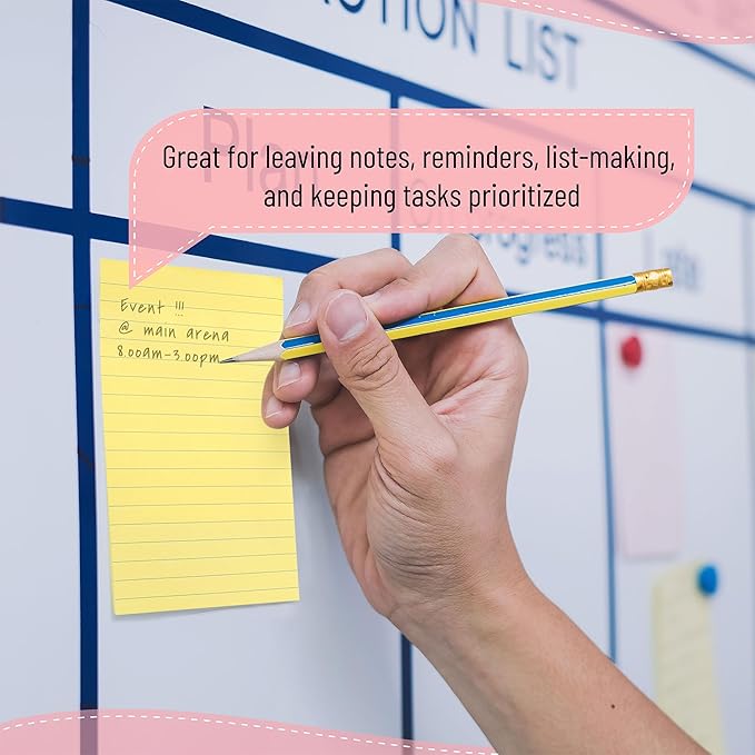 Mr. Pen- Lined Sticky Notes 4x6, 6 Pads, 45 Sheet/Pads, Morandi Colors, Sticky Notes with Lines