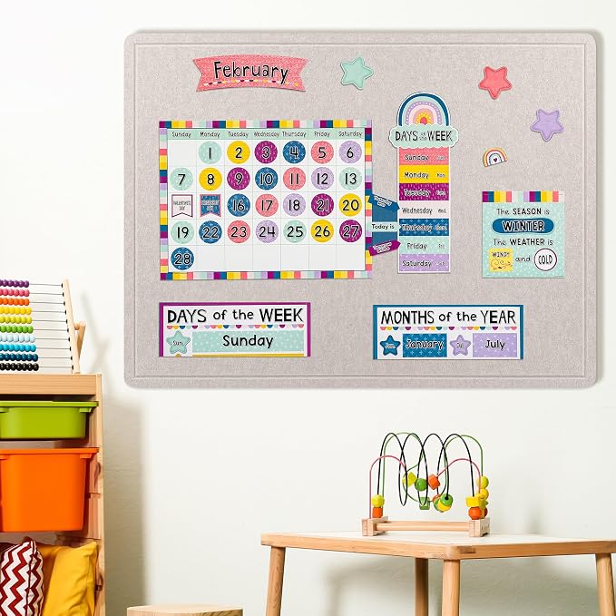 AKTOP Foldable Felt Bulletin Board 24x16 in, Latte | Cork Board Alternative with 25 Pushpins, Decorative Photo Display Board with Self-Adhesive Tape, For Home, Office & School