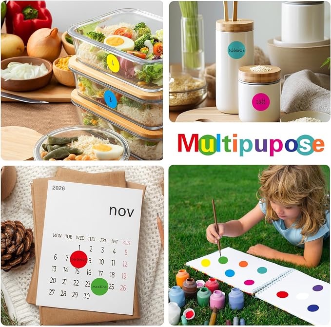 3000 PCS 1" Colored Dot Stickers Circle Color Coding Labels – 10 Colors on Round Coding Label Sticker for Office, Student Classroom, Family Etc(10 Rolls, 1 Inches)