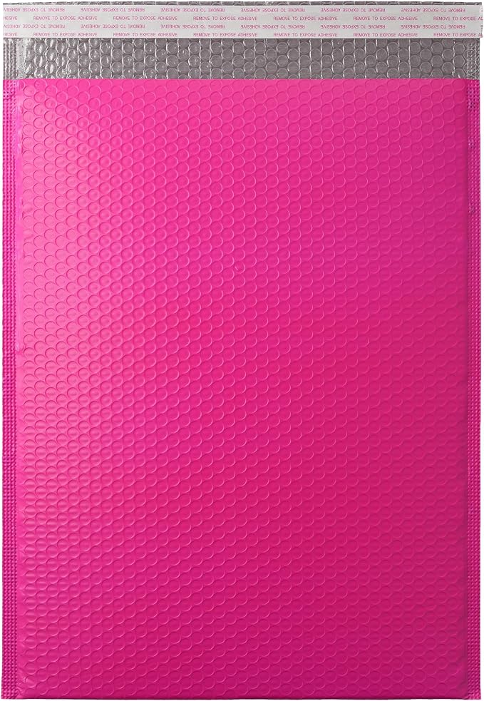 Hot Pink Poly Bubble Mailers 10.5 x 15 + 1.57 Inch,40 Per Box | Padded Envelopes, Shipping Envelopes
