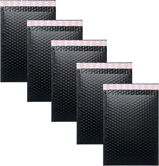 Bubble Mailers 4x6 Inch 50 Pack Small Padded Envelopes Poly Thicken Padded Self Seal Envelopes Bags (Black)