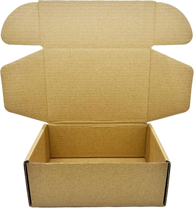 6x4x2.2 Inches Small Shipping Boxes 50 Pack Corrugated Cardboard Packaging Business Moving Mailing Box