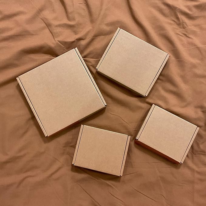 8x4x1 inch Small Shipping Boxes 50 Pack, Brown Kraft Corrugated Cardboard Mailer Boxes Bulk for Packaging Business Mailing Gift，Mini Mailer Boxes for Packaging Supplies