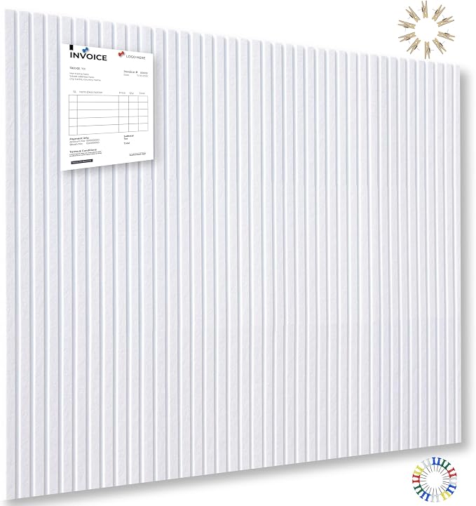 YOUDEFUL 47" x 35" Large Felt Bulletin Board, White | 12 Pcs Self-Adhesive Cork Board Alternative, Pin Boards for Wall Decor, Home, Office, Classroom,Dorm